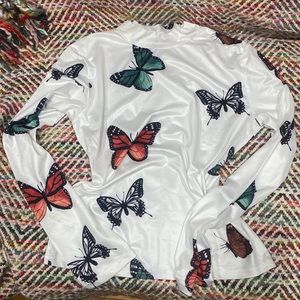 Long Sleeve Polyester Butterfly 🦋 Top